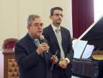 il compositore Francesco Marino con Monsignor M° Valentino Miserachs Grau 